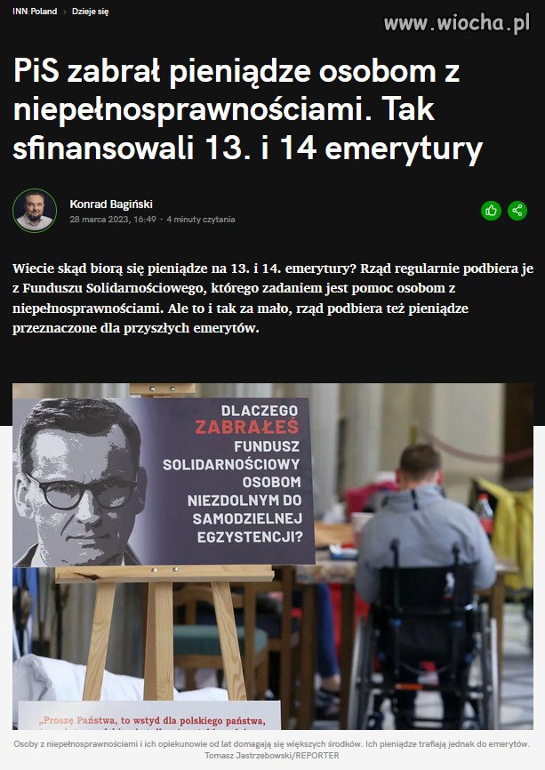 Kupowanie poparcia PiSu, kosztem najsłabszych!