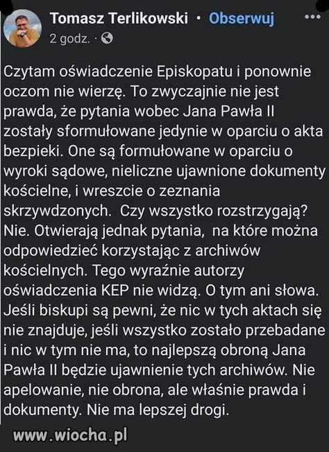 Fundamentem tego kościoła jest kłamstwo.