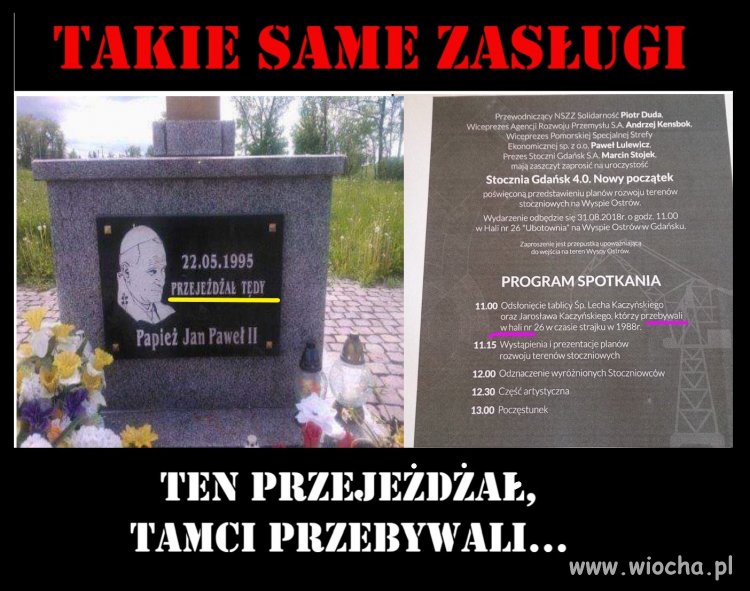 Przejeżdżał, przebywał - równie wiekopomne wydarzenia