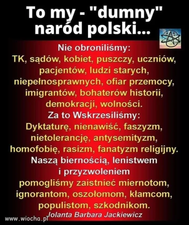 Naród może i dumny, ale ludzie qurwy.