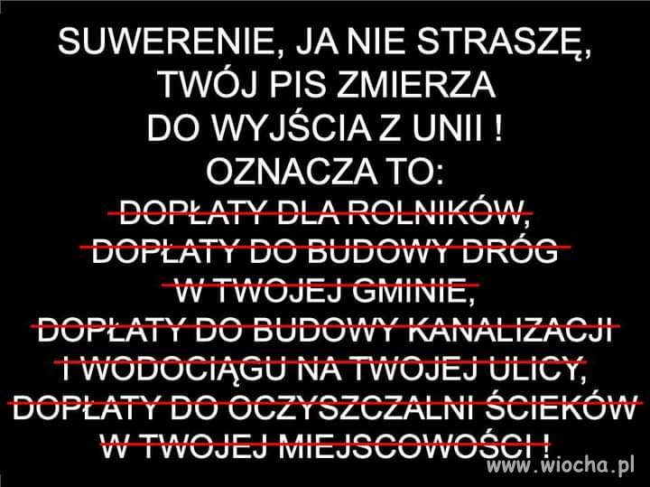 Wyjście z Unii oznacza