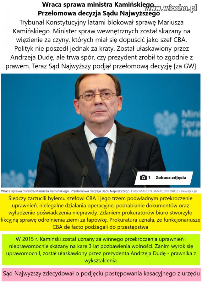 Został ułaskawiony przez prezydenta, ale sprawa wróciła.