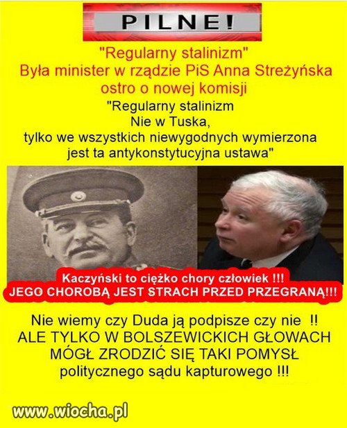 Dyktator Kaczyński wprowadza politykę Putina...