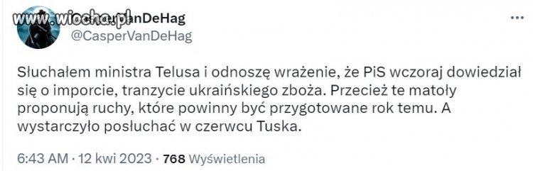 Minister rolnictwa: