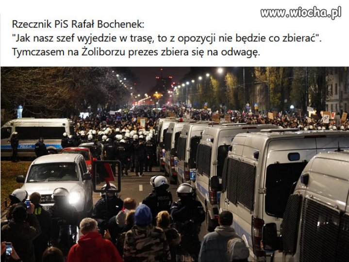 Żeby się tylko nie ze*rał ze strachu jak wyjdzie...