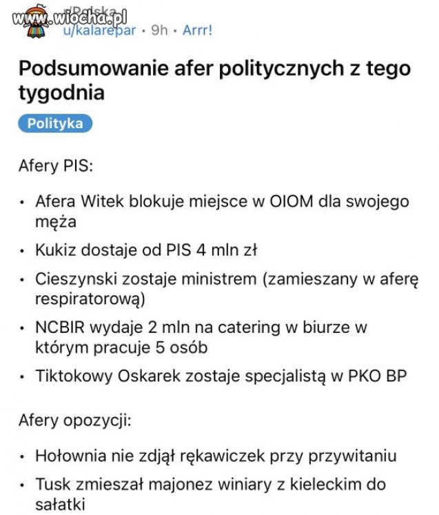 Bardzo trafne podsumowanie tygodnia.