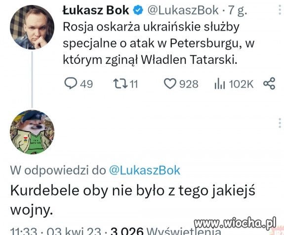 Żeby Putlerowi coś nie strzeliło do łba.