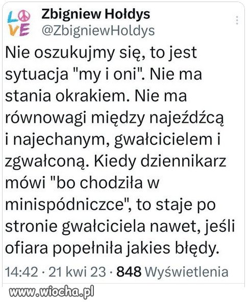 Taka prawda w "katolickiej" Polsce...