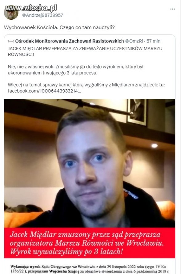 Międlar przeprasza