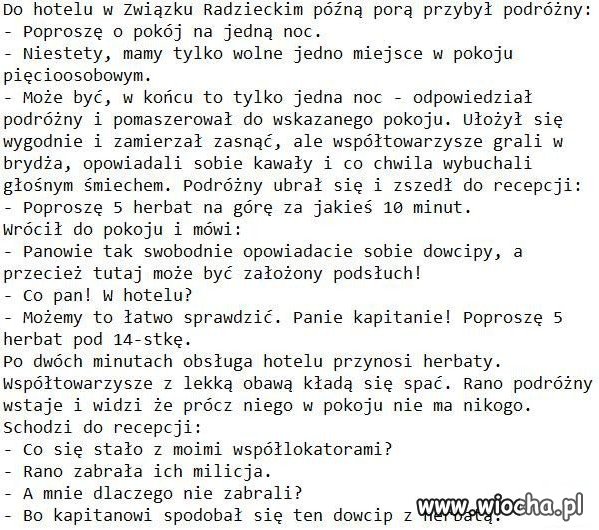 Dowcip z herbatą.