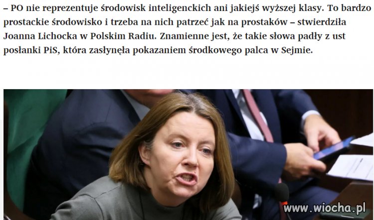 Za to ona sama to należy do elit