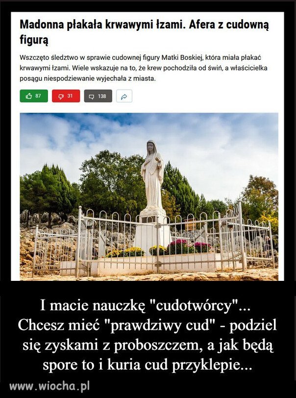 W sekcie kościoła, same cuda i dziwy...