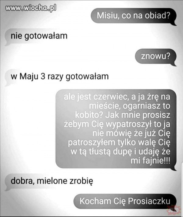 Czego się wścieka, w maju był obiad 