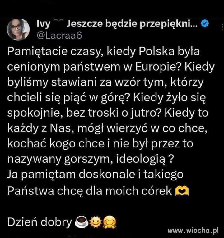 Poczucie bezpieczeństwa to miałam za rządów p Tuska
