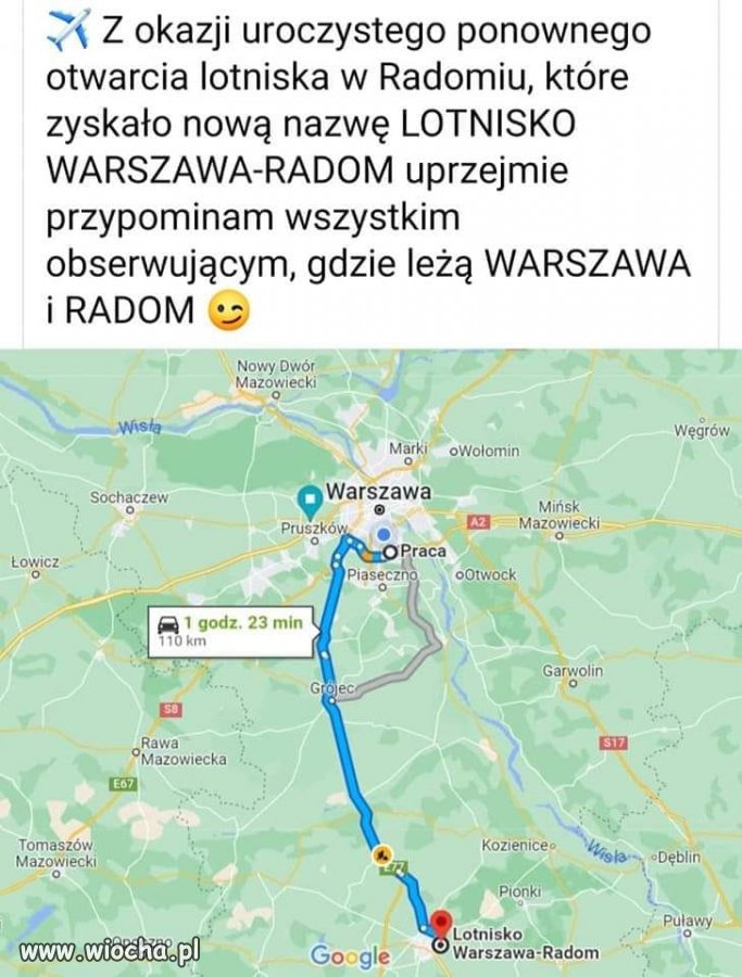Mam propozycję z całej Polski zrobić jedno wielkie lotnisko i nazwać, Centralny Port Lecha Kaczyńskiego. Dyrektorem Marek Suski.