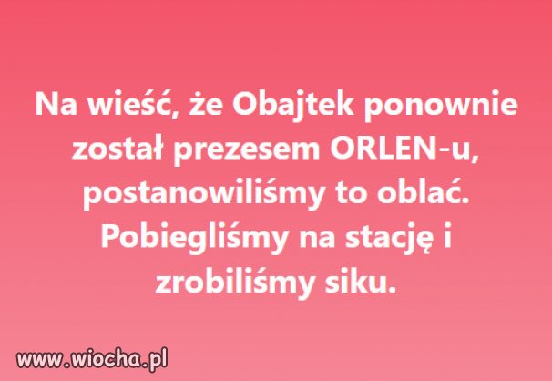 To trzeba uczcić hucznie...bo paliwo nie stanieje!