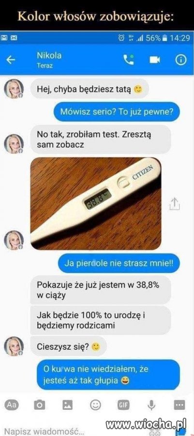 Ma gorączkę i bredzi.