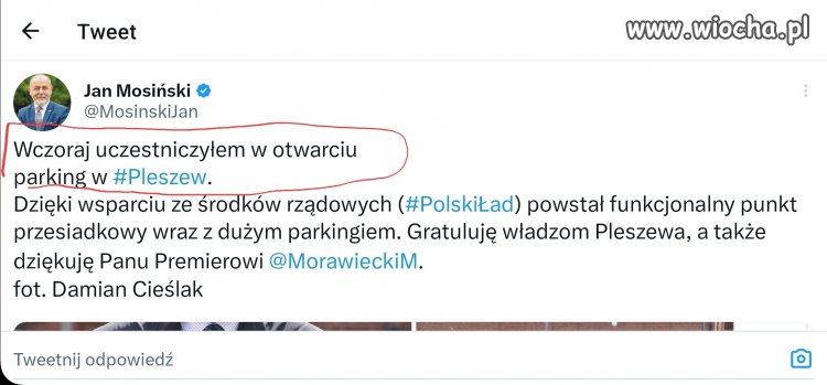 To jest hit. Poseł Mosiński otworzył parking!