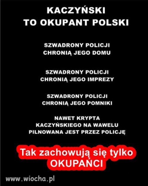 Tak zachowują się tylko okupanci i dyktatorzy!