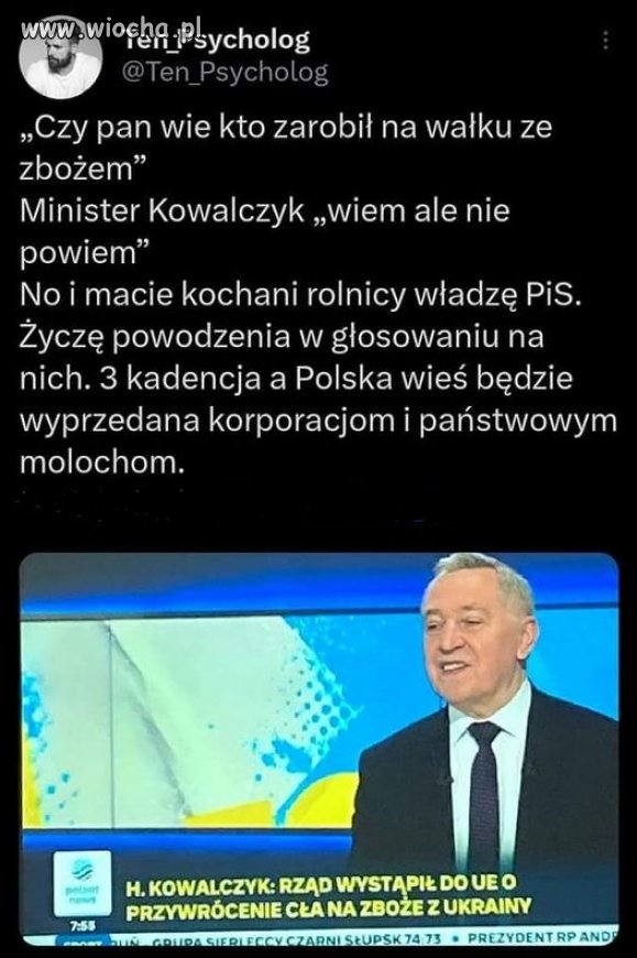 Przyznał się do wału ze zbożem