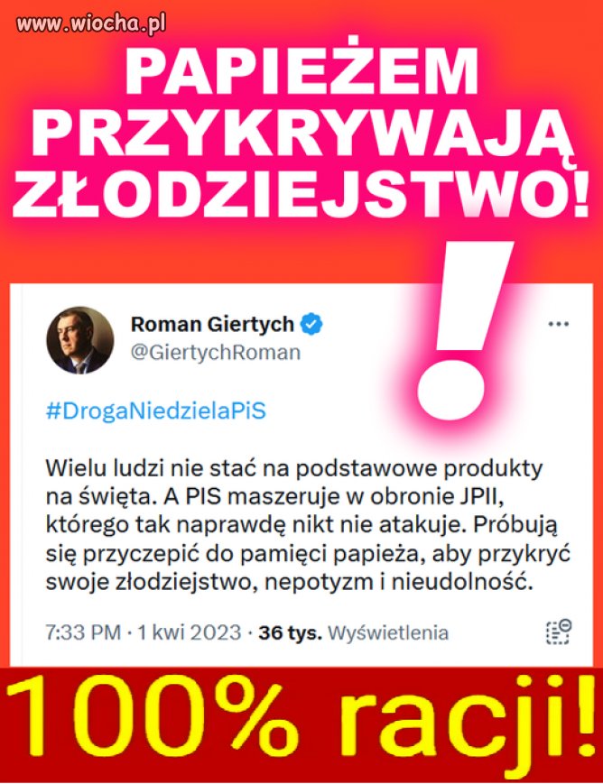 Roman jak zawsze celnie