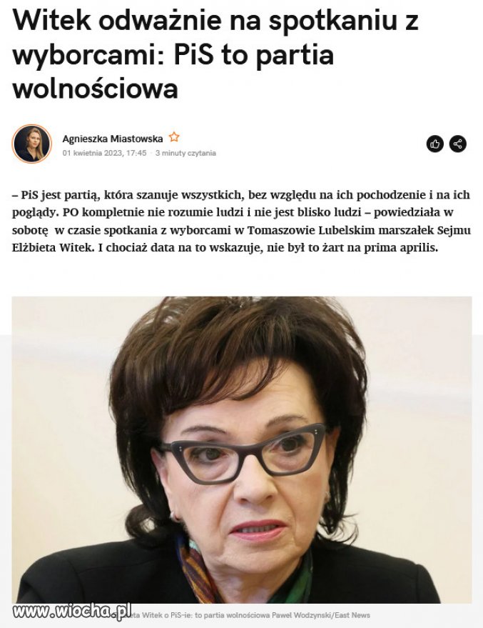 Niektórzy pytają, czy to żart na prima aprillis...