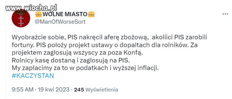 A na koniec i tak PIS zrobi rolników w bambuko.