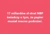 Straty na drukowaniu pieniędzy bez pokrycia...