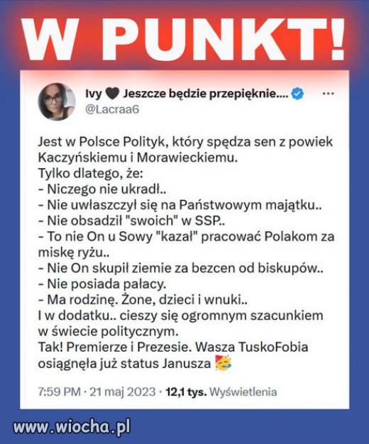 Tak! Premierze i Prezesie, strach przed Tuskiem jest wielki!
