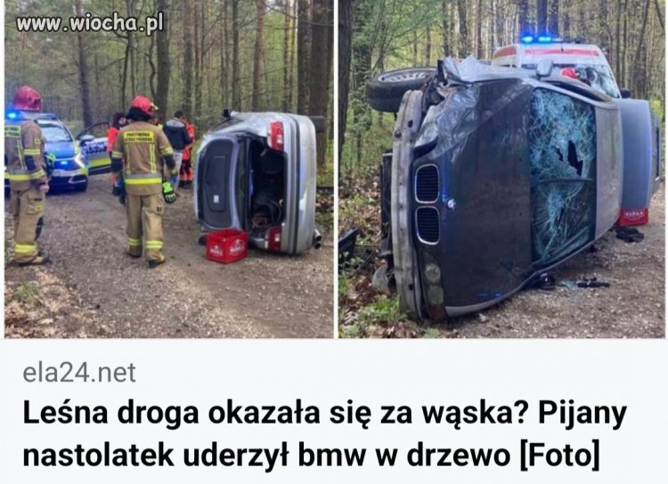 Młody, pijany w bmw