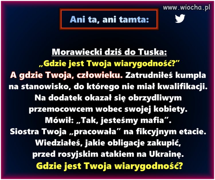 Wiarygodności Mateusz nie posiada nawet drobiny,