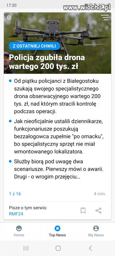 Milicja pis zgubiła drona
