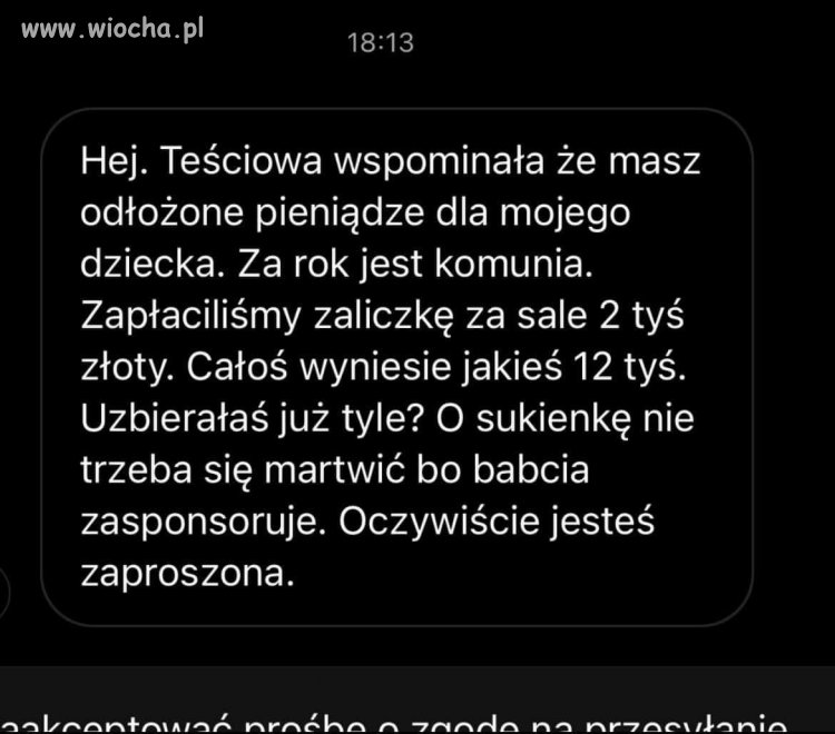 Ale miło, że chociaż zaproszona