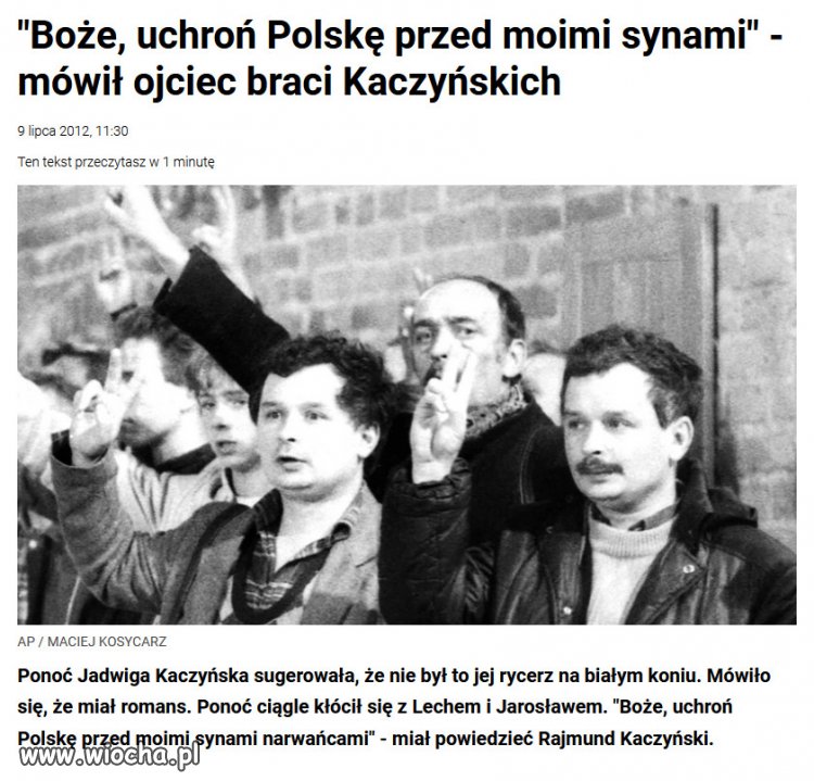 "Moim dzieciom nie wolno dawać władzy"