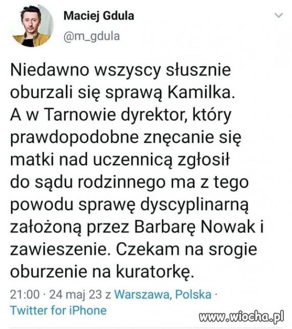 Podejrzewam, że pani Nowak jest w mocy szatana. 