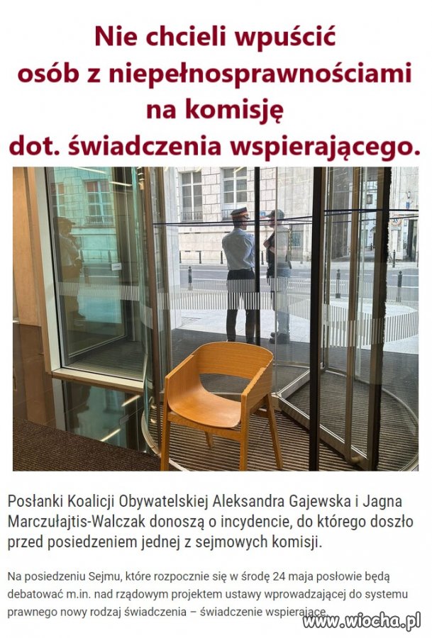 Zablokowane wejście do Sejmu