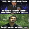 Wymienił same ssaki.