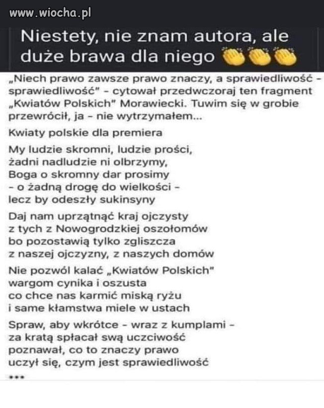 ''Kwiaty polskie'' dla kłamcy