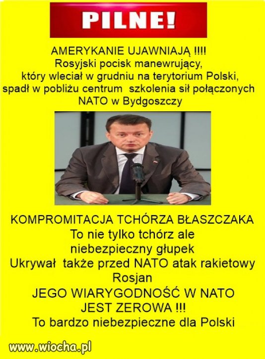 PiS, Kaczyński i Putin, mają zaufanie do Błaszczaka... 