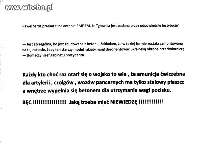  Odnaleziono głowicę z rosyjskiej rakiety.