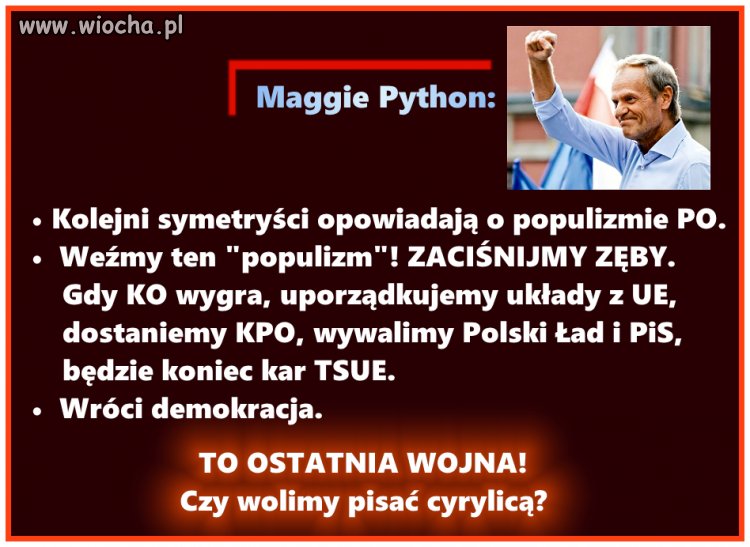 Tylko morda ruska nie głosuje na Tuska.