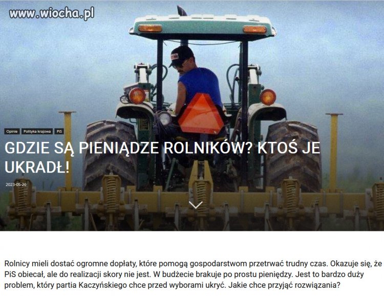 A czemu pieniędzy dla rolników nie ma?