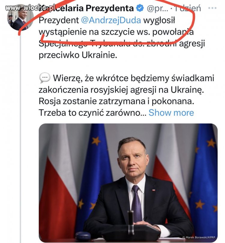 Andrzej Duda ''wygłosił wystąpienie'' 