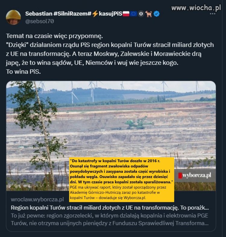 Dodatkowo ukrywają raport AGH o katastrofie w Turowie.