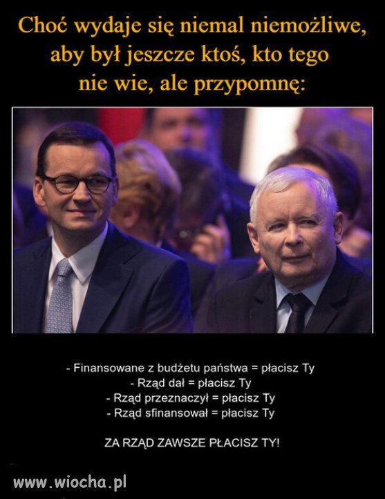 Za wszystkie obietnice przedwyborcze, płacą pracujący Polacy!