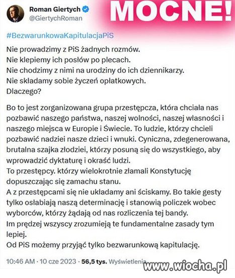 Taka jest prawda , wont z PiSem .