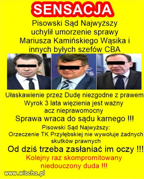 Nieoczekiwany zwrot w sprawie Kamińskiego i Wąsika
