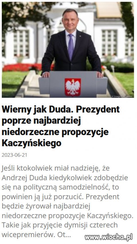 Duda to sadowny debil i marionetka Kaczynskiego...