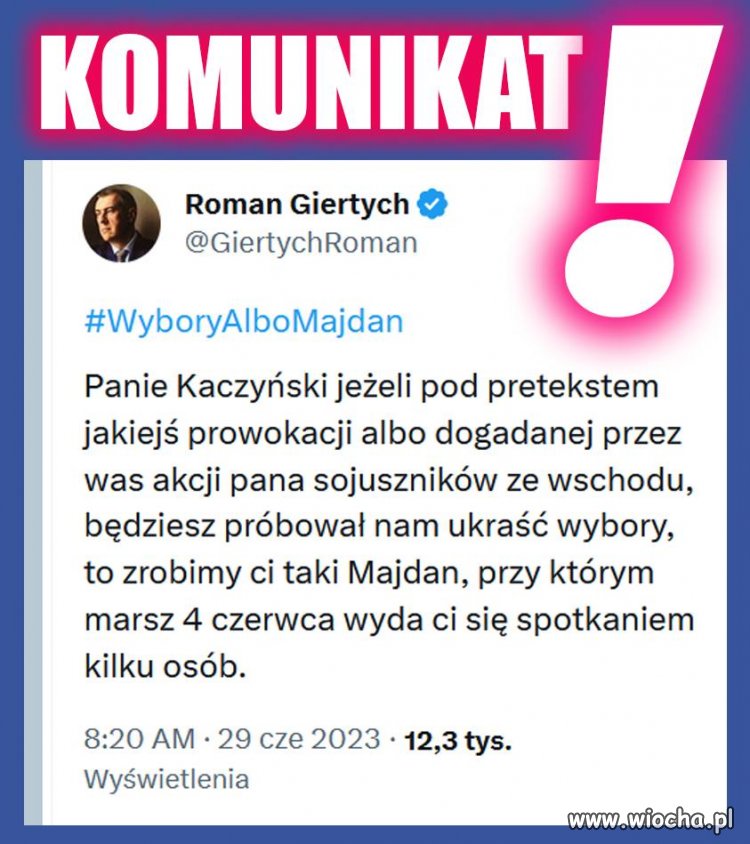 Czemu komendant policji przywiózł granatnik?? Dla kogo??