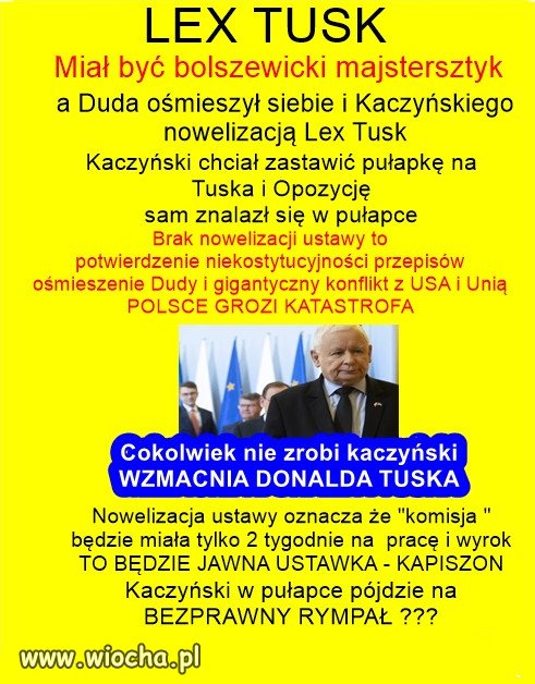 "Lex Tusk" był asem Kaczyńskiego, okazał się kapiszonem!